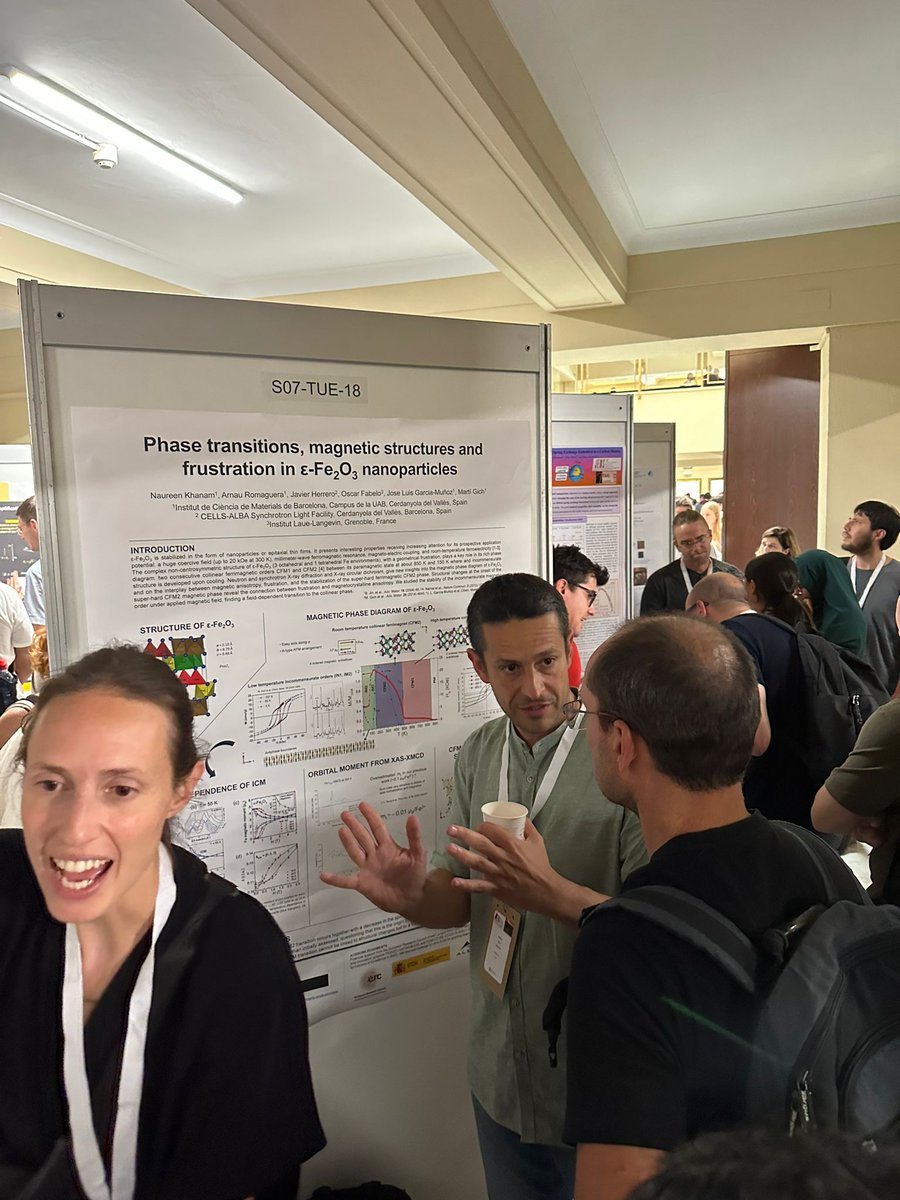 NNgroupICMAB's tweet photo. N&amp;N members @MartiGich, @Darla2197, @NaureenKhanam and Nico are presenting their work this week at #JEMS2023 in Madrid. You are still on time to catch @NaureenKhanam's talk on scalable synthesis of epsilon iron oxide nanoparticles at 6pm👩‍🔬. Learn and enjoy! @icmabCSIC https://t.co/MBsuHEeQAm