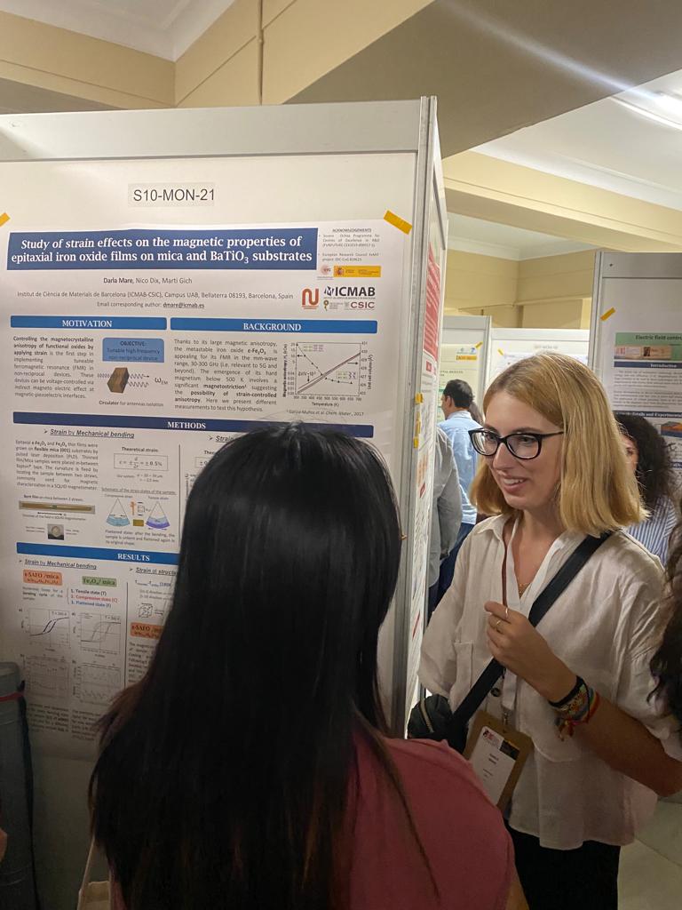 NNgroupICMAB's tweet photo. N&amp;N members @MartiGich, @Darla2197, @NaureenKhanam and Nico are presenting their work this week at #JEMS2023 in Madrid. You are still on time to catch @NaureenKhanam's talk on scalable synthesis of epsilon iron oxide nanoparticles at 6pm👩‍🔬. Learn and enjoy! @icmabCSIC https://t.co/MBsuHEeQAm