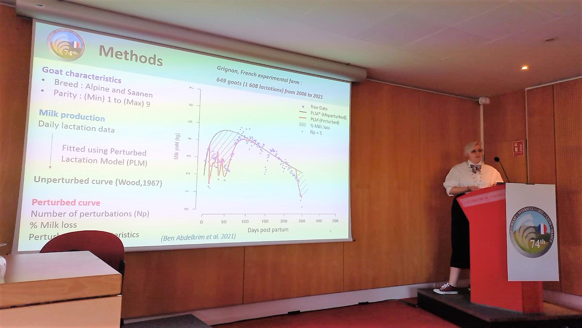 🔴 #EAAP2023 | Session 82
✅ Influence des perturbations #climatiques sur la courbe de lactation des chèvres laitières 🐐
📌 Avec A. Harnois Gremmo : doctorante encadrée par nos collègues <a href="/gafsi_nicolas/">Gafsi Nicolas</a> et Fabrice Bidan 👍
#IdeleEAAP2023
<a href="/EAAPofficial/">EAAPofficial</a> <a href="/eaap2023Lyon/">Lyon EAAP</a>