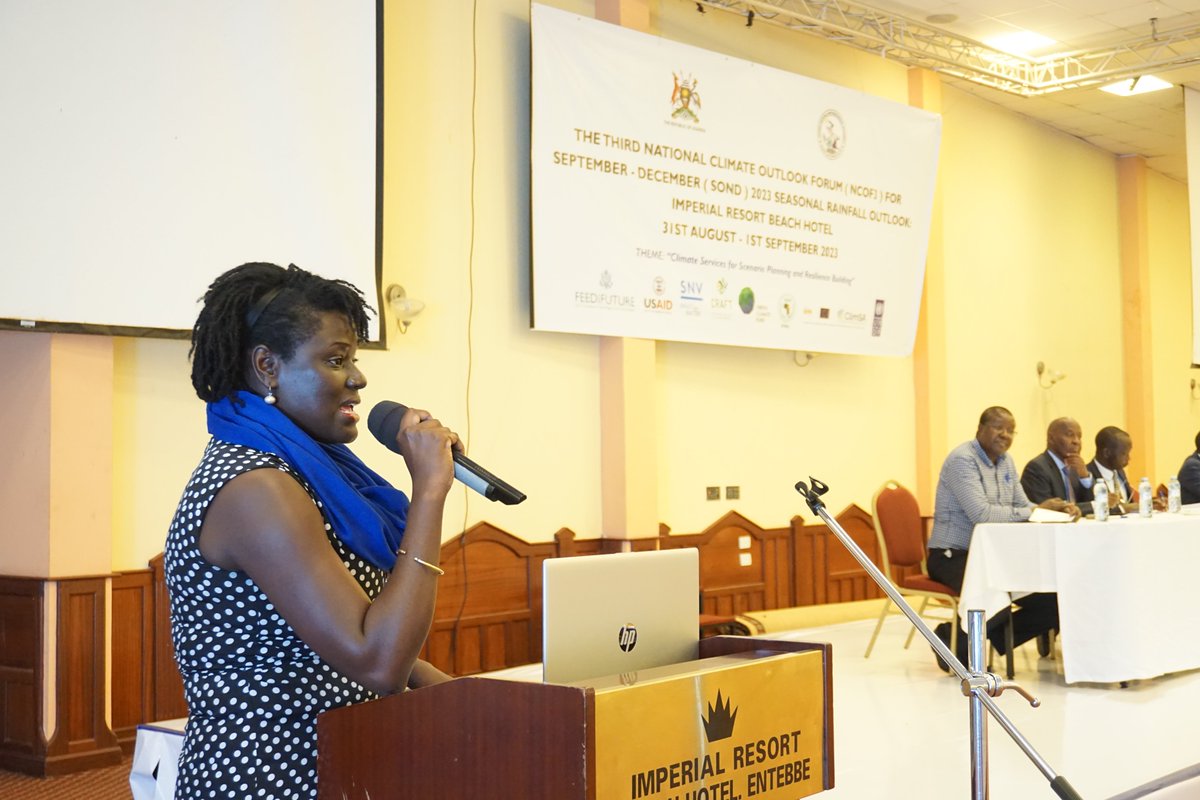 crafteastafrica's tweet photo. @BirungiEsther, CRAFT MEL Advisor, thanked @MeteoUganda for organising this forum & emphasized the need to develop strategies for delivering timely #weatherinformation to end users like smallholder farmers, to build their resilience to climate shocks. #ClimateResilience https://t.co/DsS0Y7oRvz