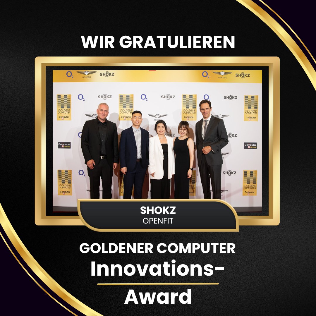 rt_fm's tweet image. Zum 26. Mal wurde der Goldene Computer verliehen.🏆 Unser Kunde Shokz hat sich mit dem OpenFit und seiner Ai-Geräuschunterdrückung besonders hervorgetan: Die Redaktion würdigte das Produkt daher mit dem Innovation-Award. Herzlichen Glückwunsch! 🎉

📸Pascal Rohé, Dominik Tryba