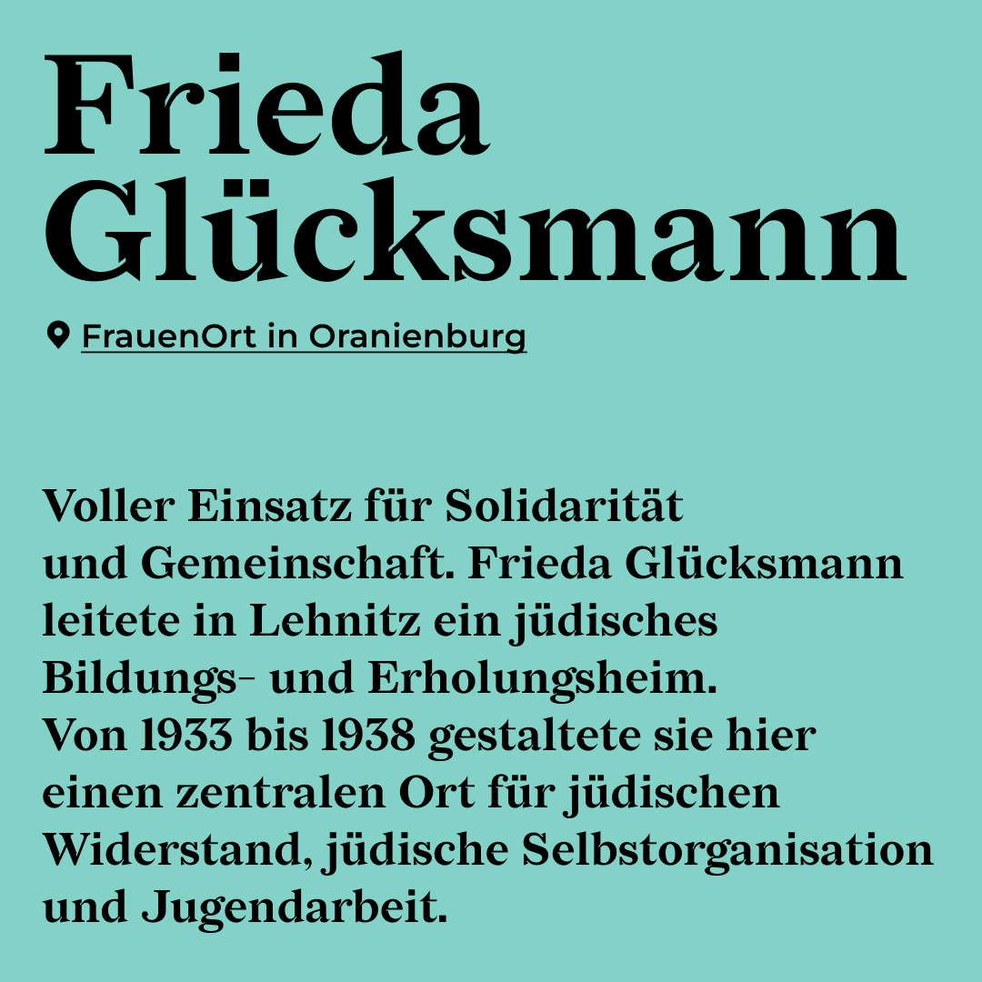 FPR_Brandenburg's tweet photo. #FrauenOrteFreitag: Frieda Glücksmann machte Lehnitz zwischen 1933-1938 zu einem Zentrum des jüdischen Widerstands gegen den Nationalsozialismus. Mehr unter: https://t.co/Plqb7w7KKt https://t.co/e2Ty7KPKJQ