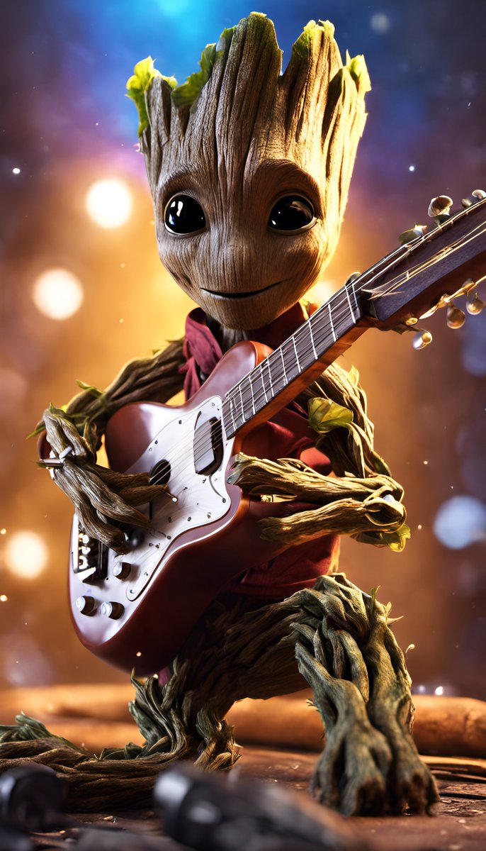 Splend_AI's tweet photo. Good morning with baby #groot! 🌳🎸

#baby #tree #marvel #goodmorning #aiart #fantastic #portrait #guitar #concert #AiCommunity #aiartcommunity #artwork #ai #MadeWithSplend https://t.co/mEinPAJ9DV
