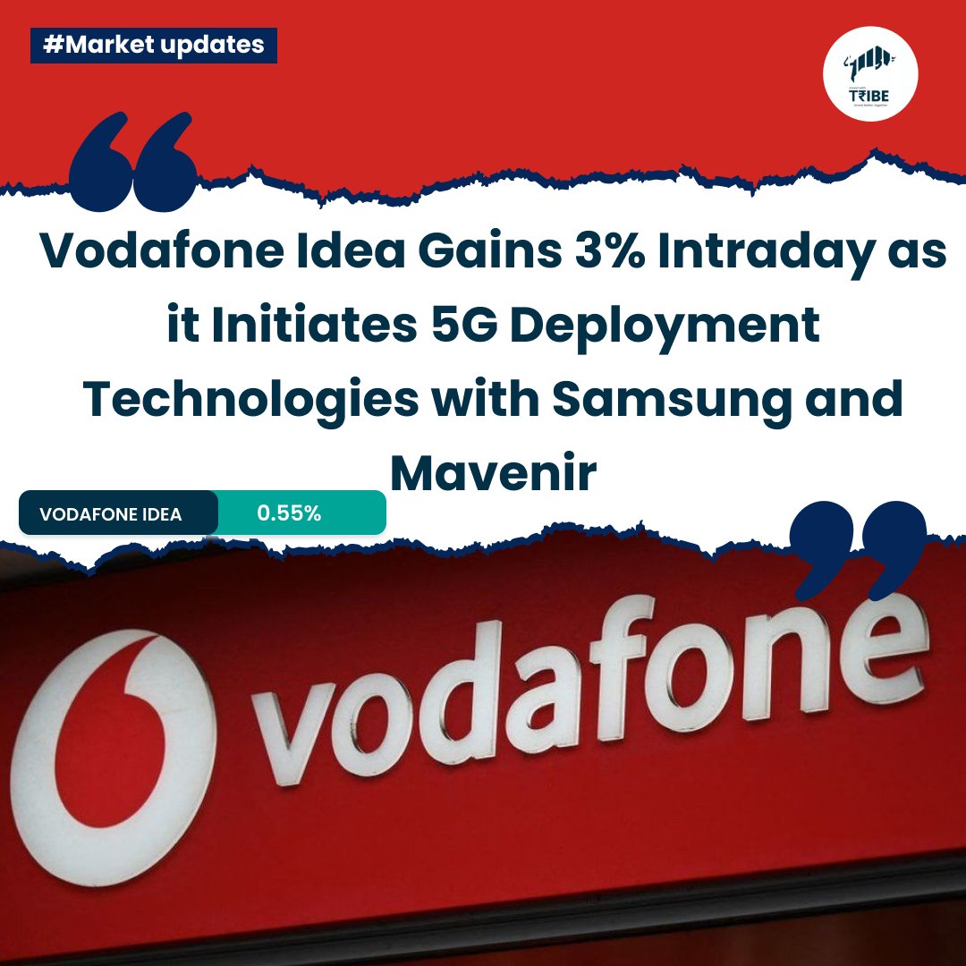 investwithtribe's tweet photo. Vodafone Idea Gains 3% Intraday as it Initiates 5G Deployment Technologies with Samsung and Mavenir

#StockMarket #StockMarketindia #StocksoftheDay #StocksToTrade #banknifty #nifty50 https://t.co/EJ6PWxc7S0