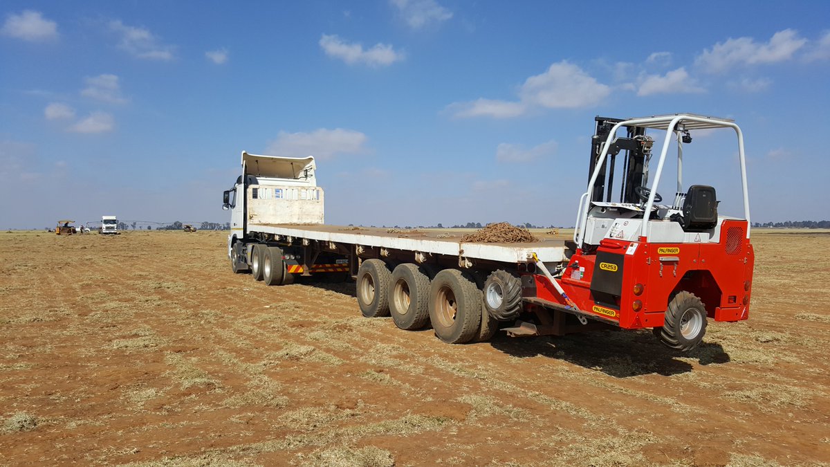 Whether it's in the field or a customer's yard, the Palfinger's CR253 rough terrain truck mounted forklift streamlined the loading and unloading of turf grass.

#palfinger #liftingsolutions