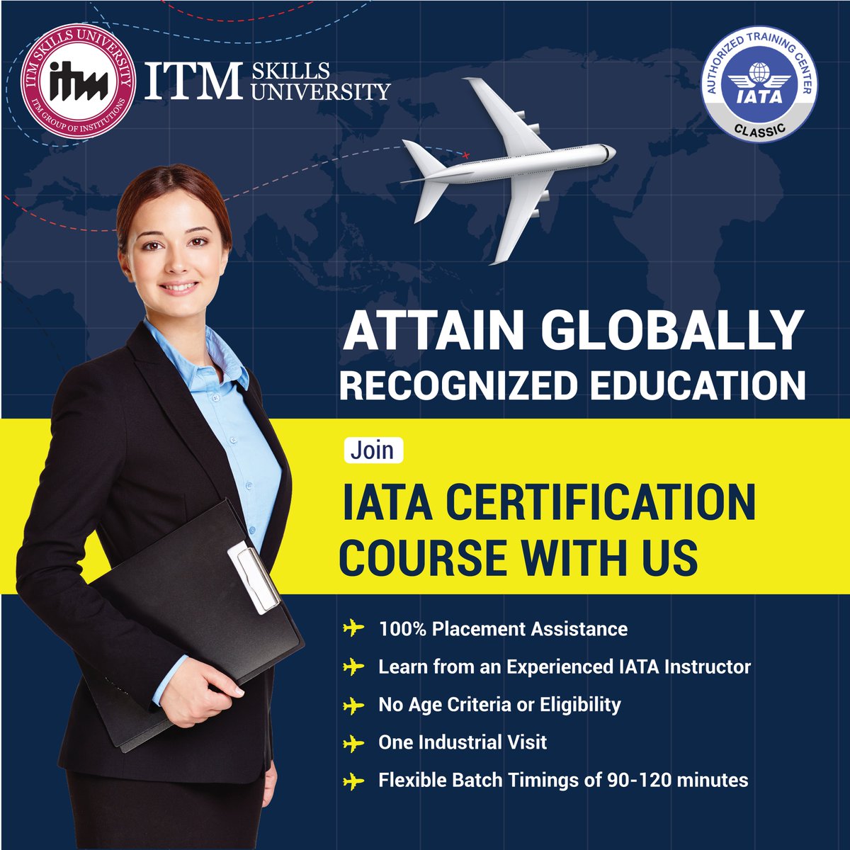 Chart Your Course to Global Success!  Navigate your way with ITM Skills University's IATA Certification Program. 

Hurry, Apply Now!!

#itm #isu #itmisu #IATATraining #AviationTraining 
#GlobalSuccess #ChartYourCourse #IATACertification #PlacementAssistance #LearnFromTheBest