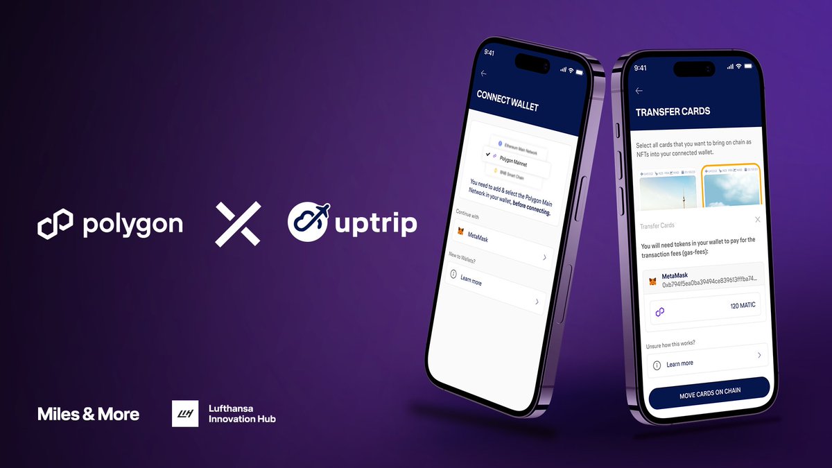 🛫Lufthansa's @Uptrip_app loyalty program is building #onPolygon to turn flights into rewards 👉🏽Collect NFT trading cards for every flight and claim rewards Learn more about the new Miles & More and @LHInnovationHub experience: polygon.technology/blog/lufthansa…