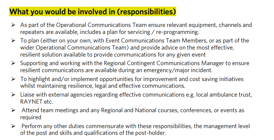Our #ControlServices team sit within the Operational Communications function and as the peak event season draws to a close the hard work doesn't stop 🟠Service 🔵Stock Take 🟣Repair Could you help? 👉tinyurl.com/23a8w9y6 check out the #responsibilities below...