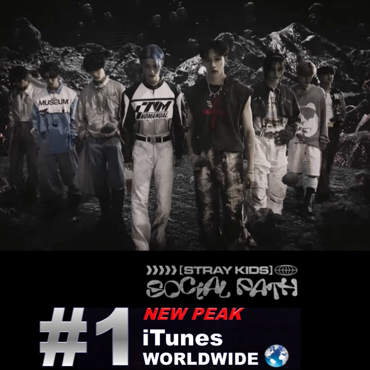 WORLDMUSICAWARD's tweet photo. #StrayKids' new fierce rock bop #SocialPath feat. Japanese singing sensation #Lisa shoots to #1 on the Worldwide iTunes Song chart in its 2nd day, and lifts 10-5 on iTunes Europe after reaching #1 in 24+ countries!💪🚀🥇🌎🎵➕📈5⃣🎵🌍🔥👑👑👑👑👑👑👑👑👑❤️‍🔥
The epic #SocialPath MV is trending at #1 Worldwide for a 2nd day on YouTube! 👏🎥💥🥇🌎❤️‍🔥
 https://t.co/87ikslTd1r