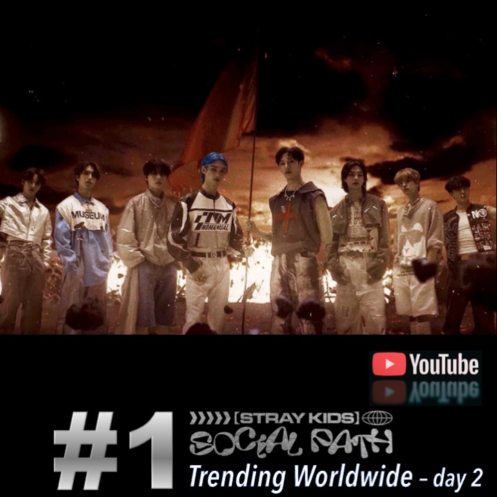 WORLDMUSICAWARD's tweet photo. #StrayKids' new fierce rock bop #SocialPath feat. Japanese singing sensation #Lisa shoots to #1 on the Worldwide iTunes Song chart in its 2nd day, and lifts 10-5 on iTunes Europe after reaching #1 in 24+ countries!💪🚀🥇🌎🎵➕📈5⃣🎵🌍🔥👑👑👑👑👑👑👑👑👑❤️‍🔥
The epic #SocialPath MV is trending at #1 Worldwide for a 2nd day on YouTube! 👏🎥💥🥇🌎❤️‍🔥
 https://t.co/87ikslTd1r