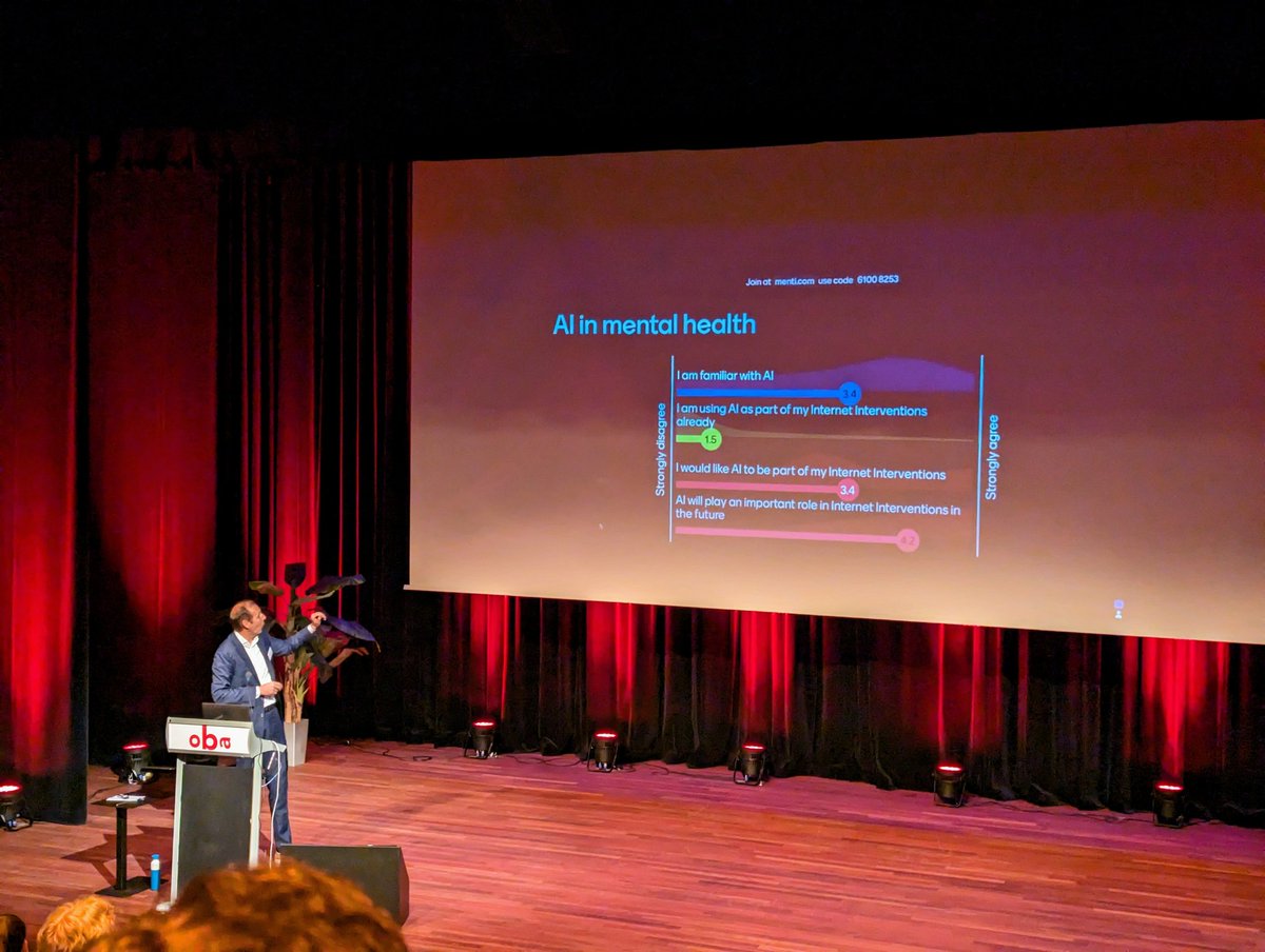 ISRII (@theisrii) on Twitter photo Prof Mark Hoogendoorn sampling the crowd on AI on mental health treatment. Many opportunities but many challenges to tackle and a call for interdisciplinary work! <a href="/ESRII2023/">ESRII 2023 Amsterdam</a> #ESRII23 Prof Mark Hoogendoorn sampling the crowd on AI on mental health treatment. Many opportunities but many challenges to tackle and a call for interdisciplinary work! <a href="/ESRII2023/">ESRII 2023 Amsterdam</a> #ESRII23