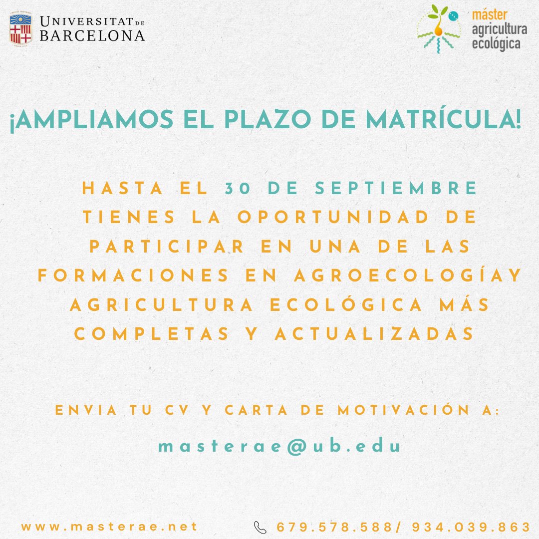 Máster Agricultura Ecológica UB (@master_ae_ub) on Twitter photo 