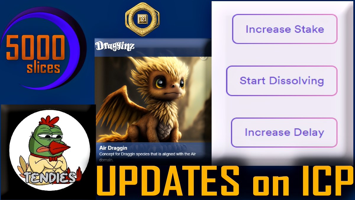 info_slice's tweet photo. Updates on #ICP staking, #Dragginz game, #Tendy's NNS proposal, and #5000SLICES token https://t.co/PEBK5mXwLF https://t.co/gnjGOTVZrI
