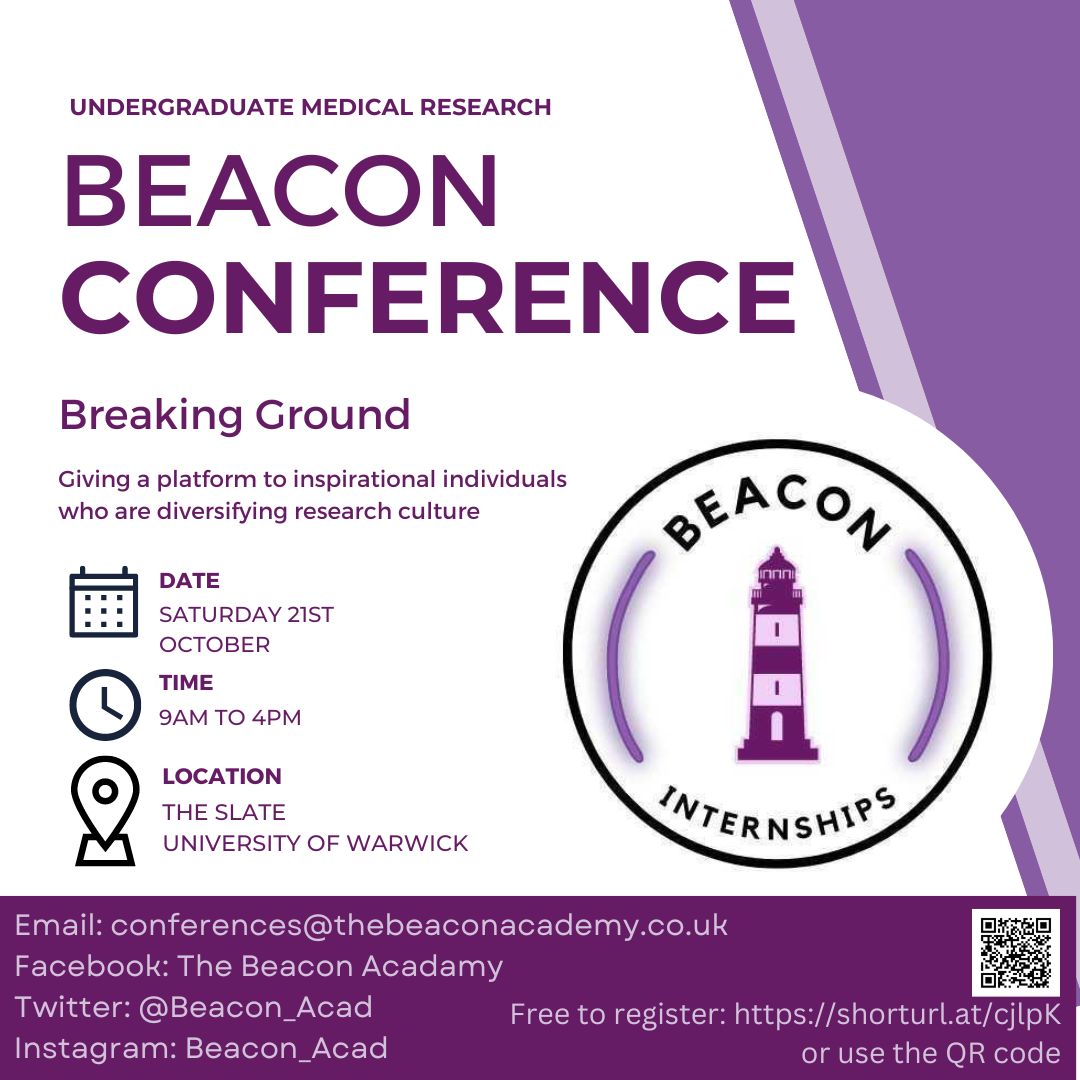 Attention #clinical students & staff from UK universities! 🎉 Join us at The Beacon Conference - #BreakingGround2023. Let's share #bestpractice, enhance support, and create significant strides in #empowering under-represented students in #academia #TheBeaconConference