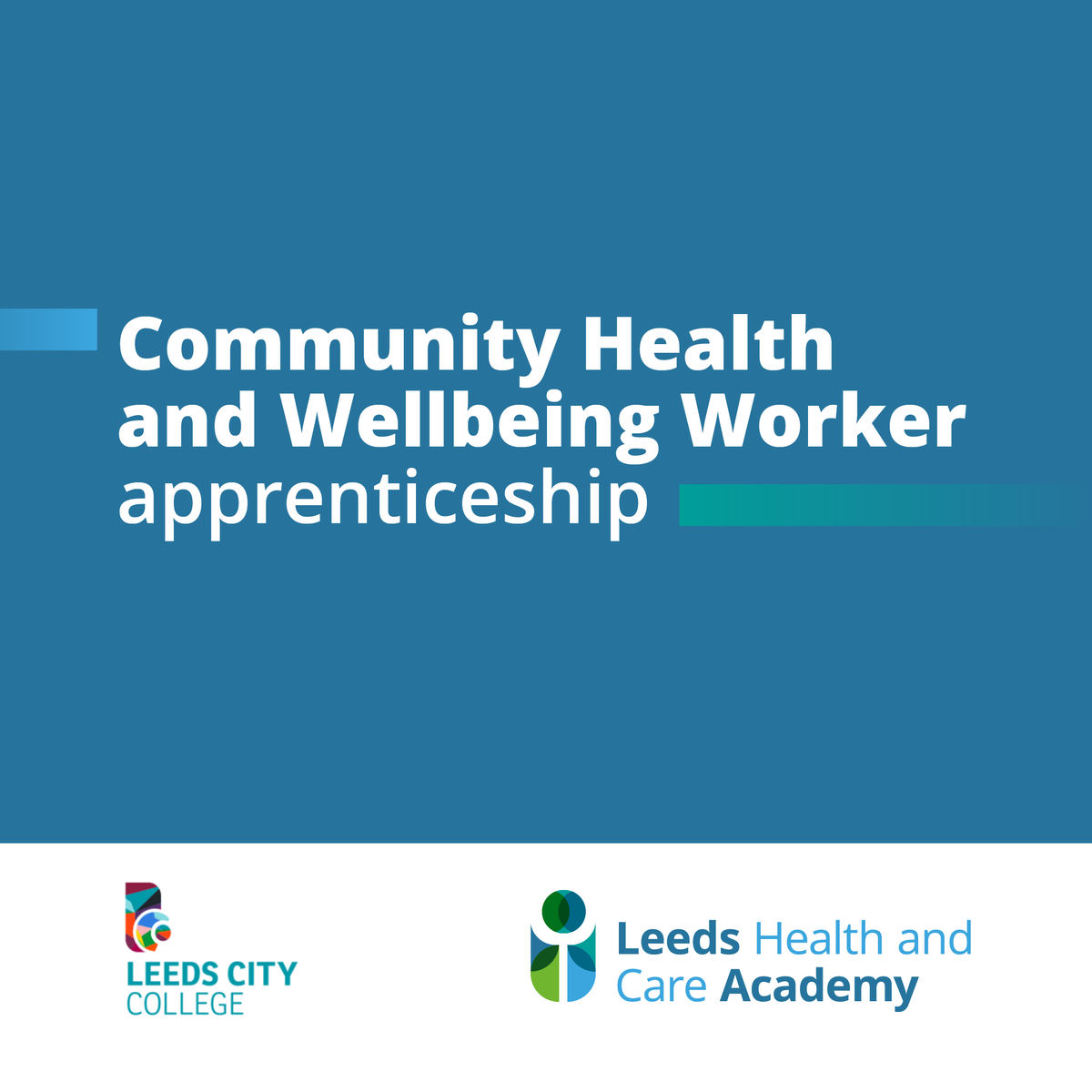 Applications for our Community Health and Wellbeing Worker apprenticeship, in partnership with @leedscitycoll, are open! The course offers an opportunity to work with communities to identify and address health and wellbeing needs. Find out more and apply: leedshealthandcareacademy.org/learning/caree…