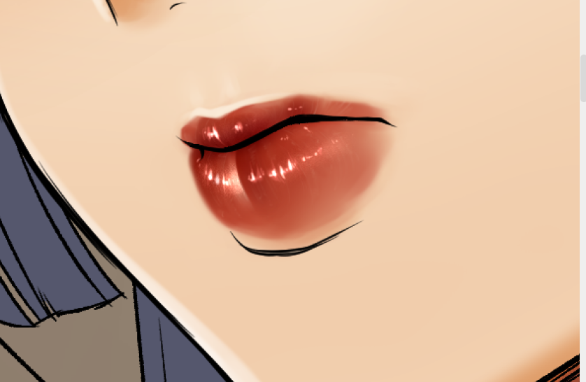 1girl solo red lips close-up lipstick lips makeup  illustration images