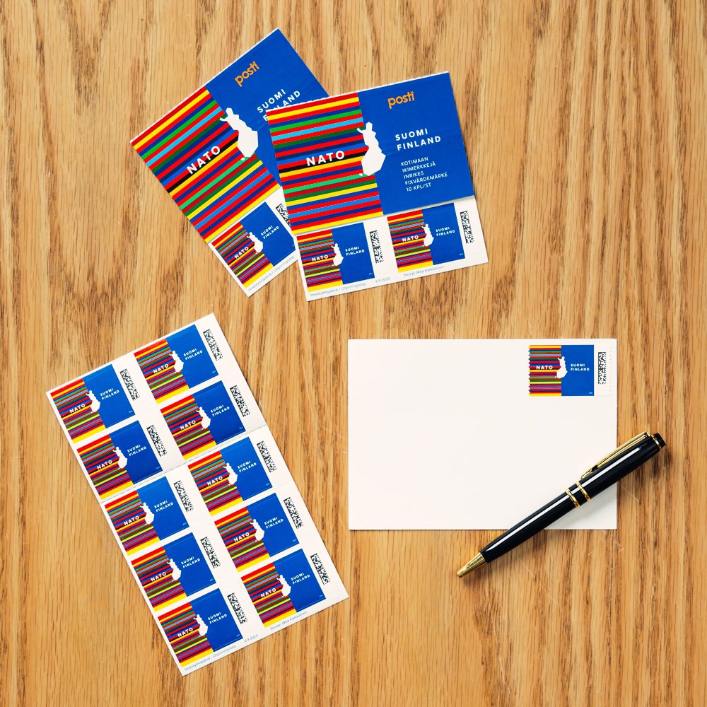 Once in a blue moon something so significant happens that a specifically printed stamp issue is in order. Finland joining NATO was definitely one of those events. 🙌 <a href="/Postigroup/">Posti</a> #Posti #Nato #Stamp 
posti.fi/en/customer-su…