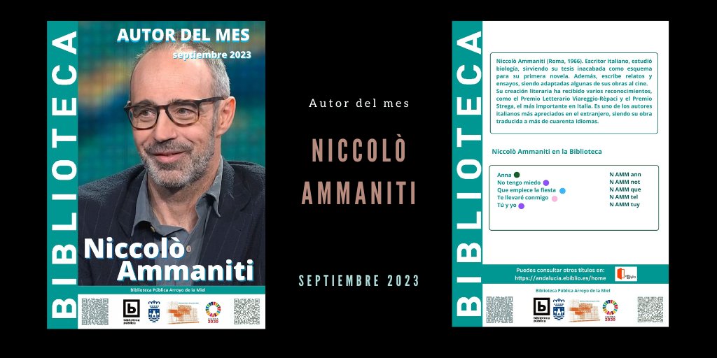 🇮🇹🗺️𝐍𝐢𝐜𝐜𝐨𝐥ò 𝐀𝐦𝐦𝐚𝐧𝐢𝐭𝐢 es uno de los autores italianos más leídos fuera de su país, cuya obra ha sido traducida a más de 40 idiomas. 

Desde hoy se convierte en nuestro #AutorDelMes de septiembre. ¿Vienes a descubrirlo?

#BibliotecasQueNutrenVidas #Agenda2030 #ODS