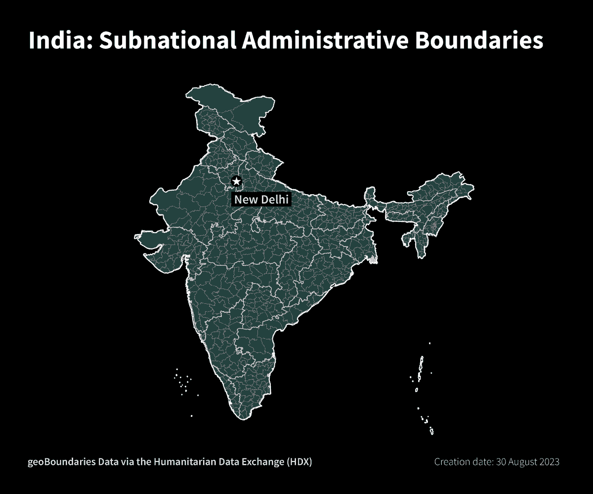GeoBoundaries shares #data on HDX covering subnational administrative boundaries of 129 countries.

🔎 Explore the #geodata for #India and many other locations: data.humdata.org/organization/g…