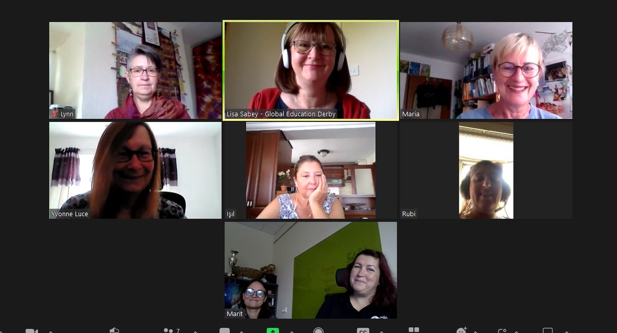 The final online get-together with our European friends! We have been working with these lovely people (and a few others who couldn't join today) since early 2017. Together, we created AWARD WINNING resources! What a team! #ErasmusPlus #GlobalLearning #FreeResources #Teamwork