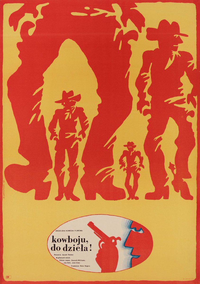 Polish movie poster for #CarryOnCowboy (1965 - Dir. #GeraldThomas) #SidJames #KennethWilliams #CharlesHawtrey #JimDale #JoanSims #AngelaDouglas