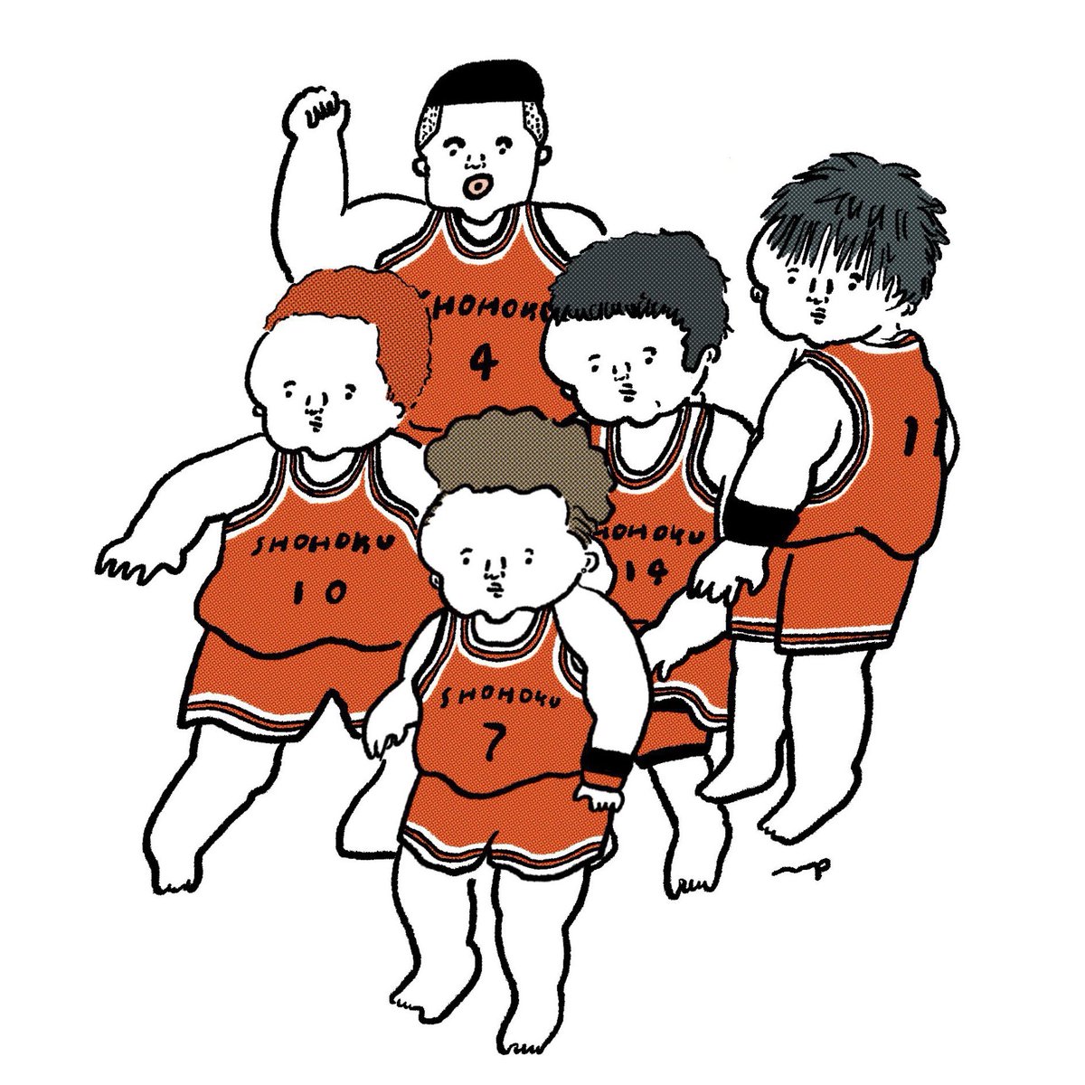 「当然山王も全員裸足#THEFIRSTSLAMDUNK 」|ナガキパーマのイラスト