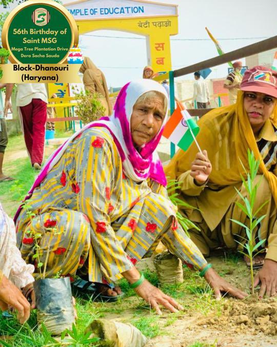 GreenSwelfares's tweet image. Shah Satnam Ji Green 'S' Welfare Force Wing volunteers celebrated Saint Dr. Gurmeet Ram Rahim Singh Ji Insan's 56th birthday ‘MSGBhandara’ with mega tree-planting drive. 🌳🎉 #56thBirthday #SaintDrMSG #TreePlantation