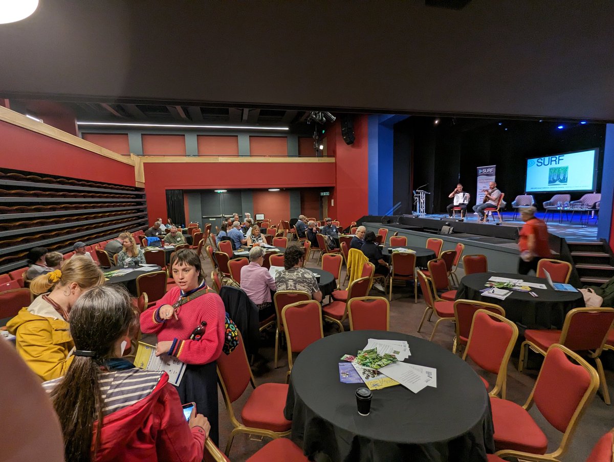 SURFscot's tweet photo. Guests are gathering for #surfconf23 - our 2023 Annual Conference, exploring the rich interconnectivity between community growing and place-based regeneration. Delighted to be in @CentrestageMT Kilmarnock for this year's event. https://t.co/KQ1jfeilOJ