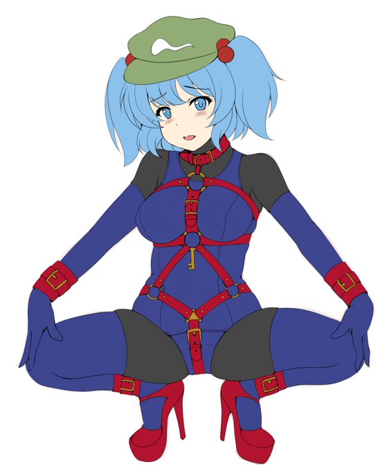 ぴっちりスク水ボンデージのにとりちゃんの下描きです(*`ω` *)
スク水とニーソと手袋の部分はボンデージに合わせてエナメル質感で塗ろうと思ってます 