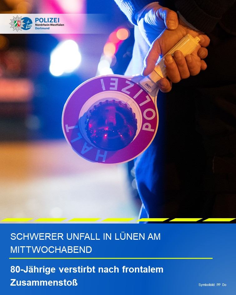 polizei_nrw_do's tweet photo. Schwerer Unfall in #Lünen am Mittwochabend: 80-Jährige verstirbt nach frontalem Zusammenstoß
Nach einem Verkehrsunfall auf der Brechtener Straße in #Brambauer am 30.08.2023, gegen 21:25 Uhr ist eine 80-jährige Dortmunderin verstorben.
Alle Infos hier 👇
https://t.co/oQm6nlPmrl https://t.co/ZfNaXA5HeK