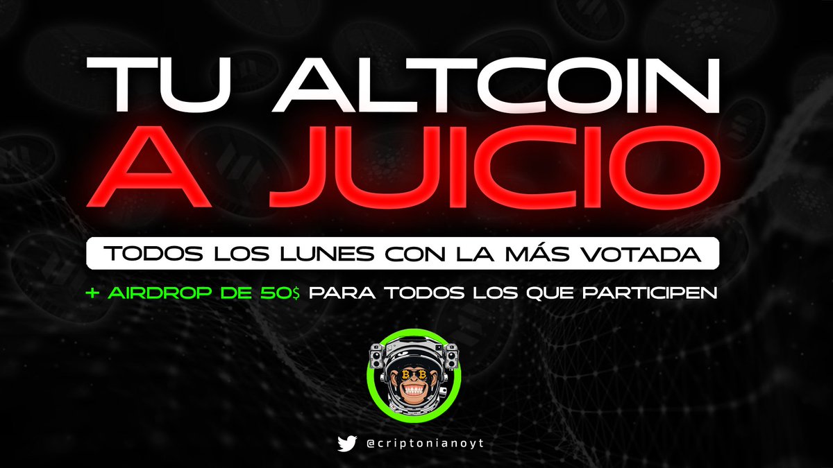 joeljordana_'s tweet photo. 📖Tu Altcoin a Juicio

Cada Lunes analizaré la Altcoin más demandada en los comentarios de la semana anterior 💬

▪️Análisis Fundamental para estimar su desempeño en el próximo Bull Run.
▪️Análisis Técnico para determinar los mejores puntos de entrada y salida.

Todo desde mi opinión más honesta posible.

Además... Compraré 50$ de la misma y los enviaré a un ganador que haya dado RT, Like y haya comentado con su elección.

¡Arrancamos ya! ¿Cuál quieres que sea la primera Altcoin?👇