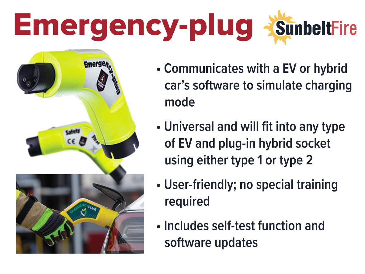 The Emergency-plug helps make a safer environment for your firefighters around electric vehicles. Plug the Emergency-plug into the EV's charging port and it disables the vehicle, preventing it from moving. Ask your territory manager for more info!
loom.ly/loRikx4