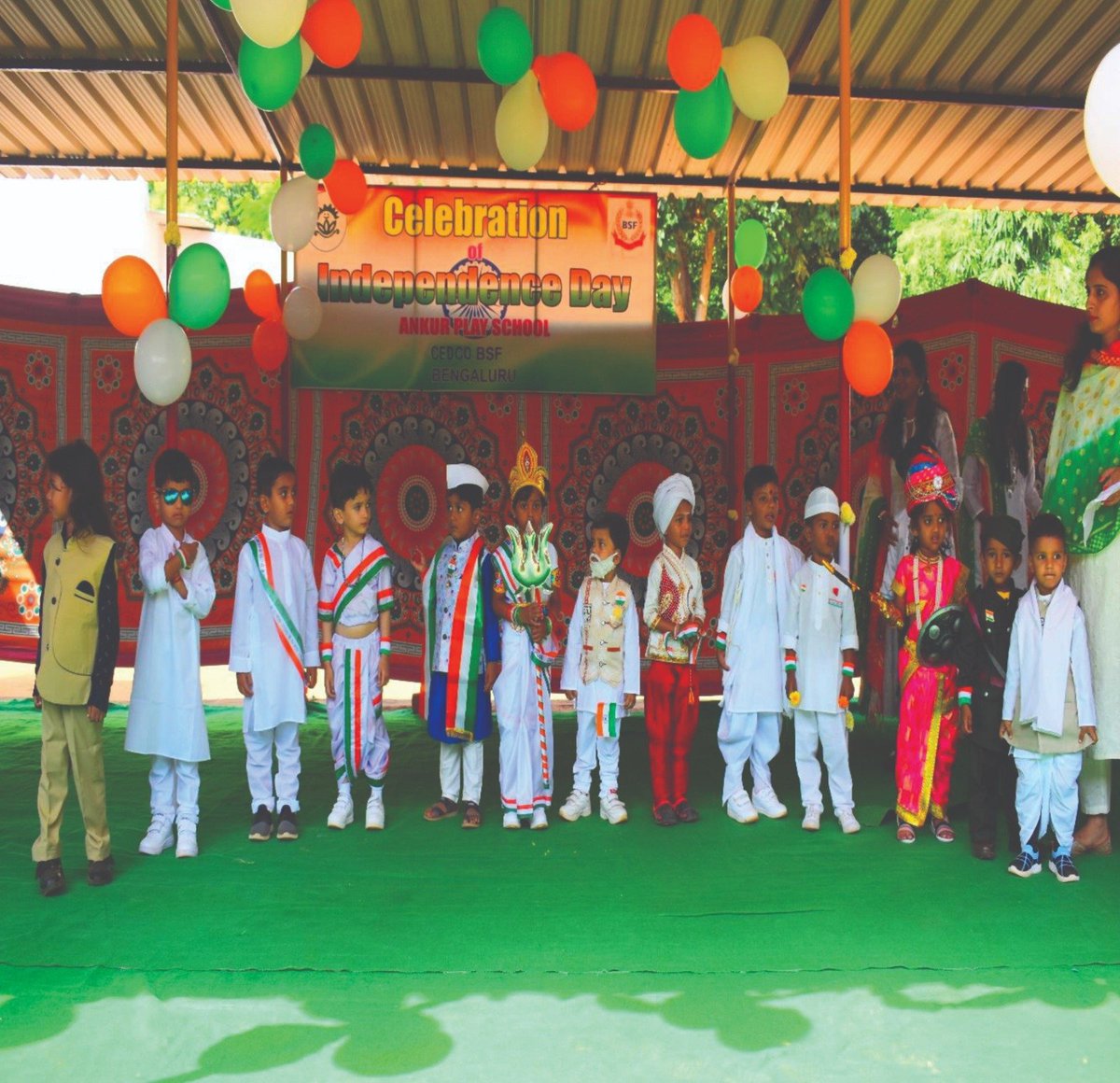 BWWA_India's tweet photo. Independence day was also celebrated with full zeal at Ankur play school to made kids aware about the freedom fighters, their struggle and to sow the seed of patriotism into their hearts.
#IndependenceDay2023 
#SaluteToSoldier https://t.co/X9K0q72w1P