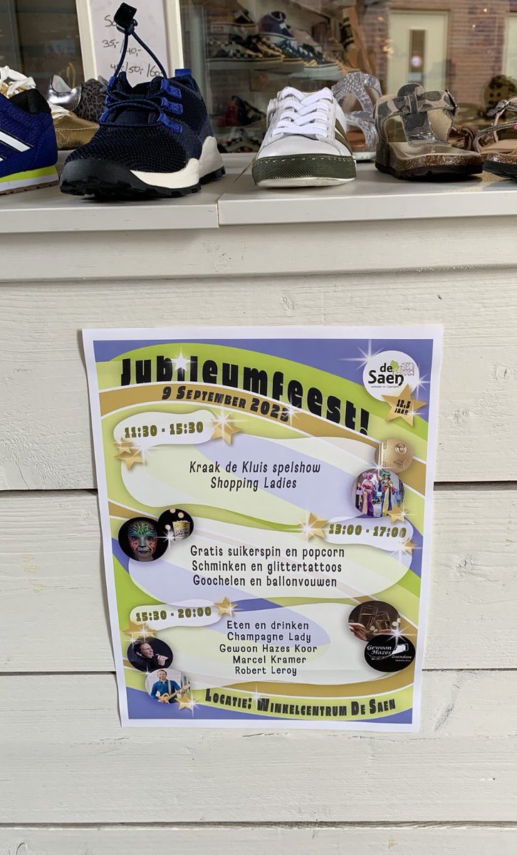 Op zaterdag 9 september viert winkelcentrum Winkelcentrum De Saen zijn 12,5 jarig jubileum. Dat wordt een groot feest! Check hieronder een mooi programma dat is samengesteld voor jong en oud! #Saendelft #Assendelft  #feest <a href="/GemZaanstad/">Gemeente Zaanstad</a>