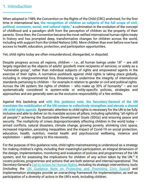 ChildRightsCnct's tweet photo. 🇺🇳In the #CRmainstreaming Guidance Note, the @UN SG "mandates the mobilization of the UN system to collectively strengthen &amp; elevate a shared UN #childrights agenda. Systematic attention to child rights is necessary for the UN to be fully inclusive […]"
➡️https://t.co/V1opNFKHQb https://t.co/YpiM60GecQ