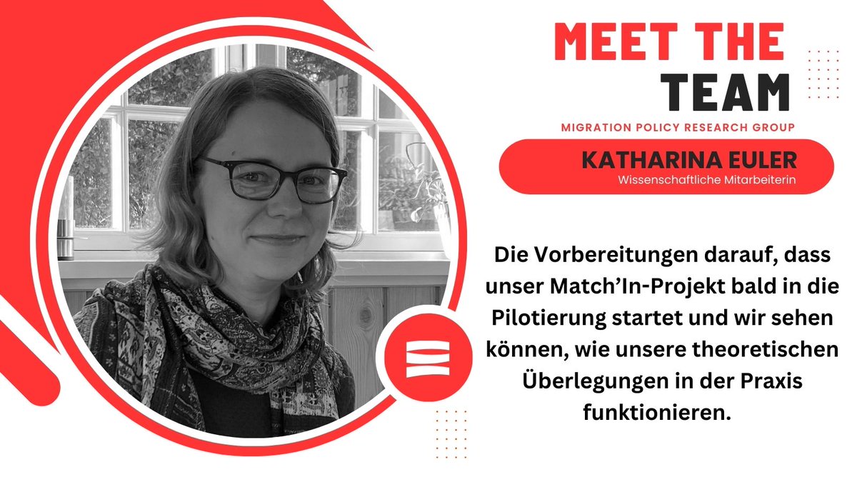 #MeetTheTeam! Heute: Katharina Euler, seit 2022 Teil der MPRG, zu der Frage: Was ist die coolste Aufgabe, an der du im Moment arbeitest? Mehr über Katharina erfahrt ihr hier: bit.ly/44vnbqk und mehr über das Projekt unter matchin-projekt.de.