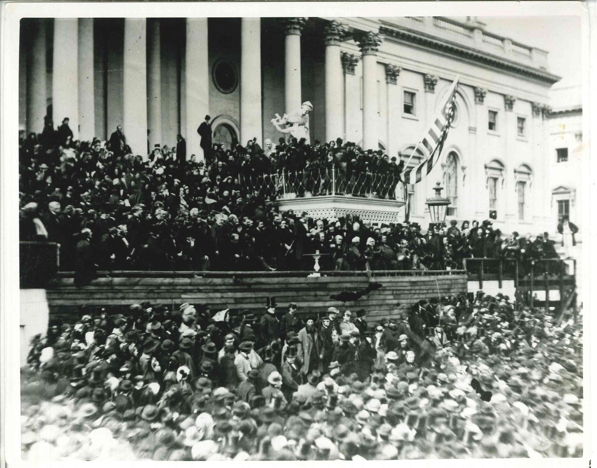 Things you don't expect to find in the files of a 20th century Lithuanian diplomat here at the Lithuanian Central State Archives in Vilnius... a photo of Lincoln's inauguration (March 1865). Spot the tall man in the tall hat.