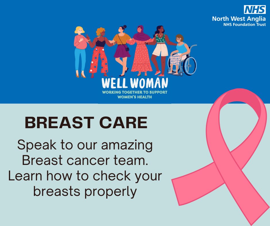 📣 Breast Care 💌 Save the date: Saturday 30 September you will have the opportunity to meet our Breast Cancer team and learn how to check your breasts. Get to know your breasts. Every woman's breasts are different in terms of size, shape and consistency.