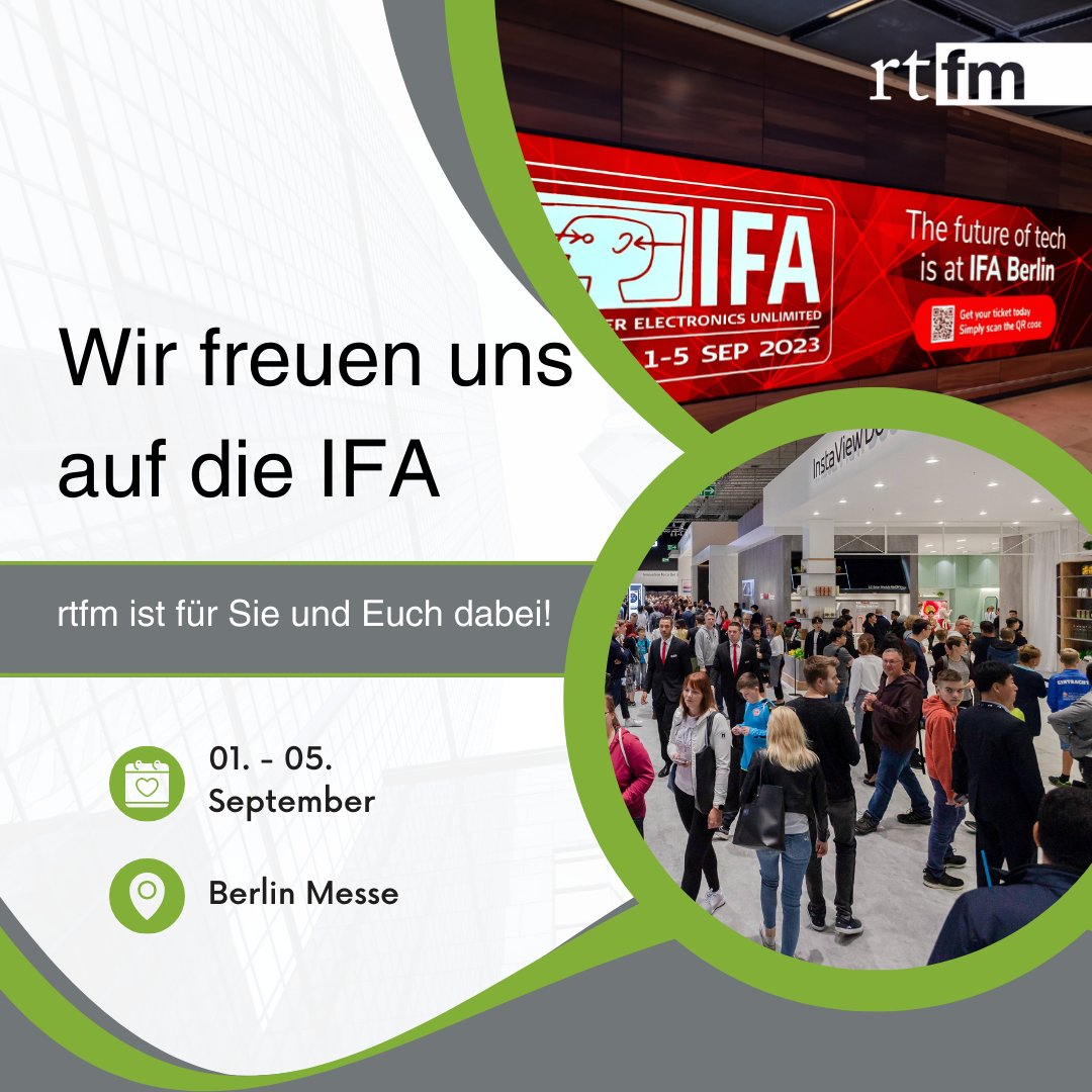 rt_fm's tweet image. Die @IFA_Berlin lockt uns wieder einmal! 💯
Seit 1924 bietet die Messe ein Forum für neue Technologien im Bereich Unterhaltungselektronik und Haushaltsgeräte. Wir sind für unsere Kunden #Shokz  #nubert @YamahaMusicEU @Dolby und @roborockglobal vor Ort. Sprecht uns gerne an! 🚀