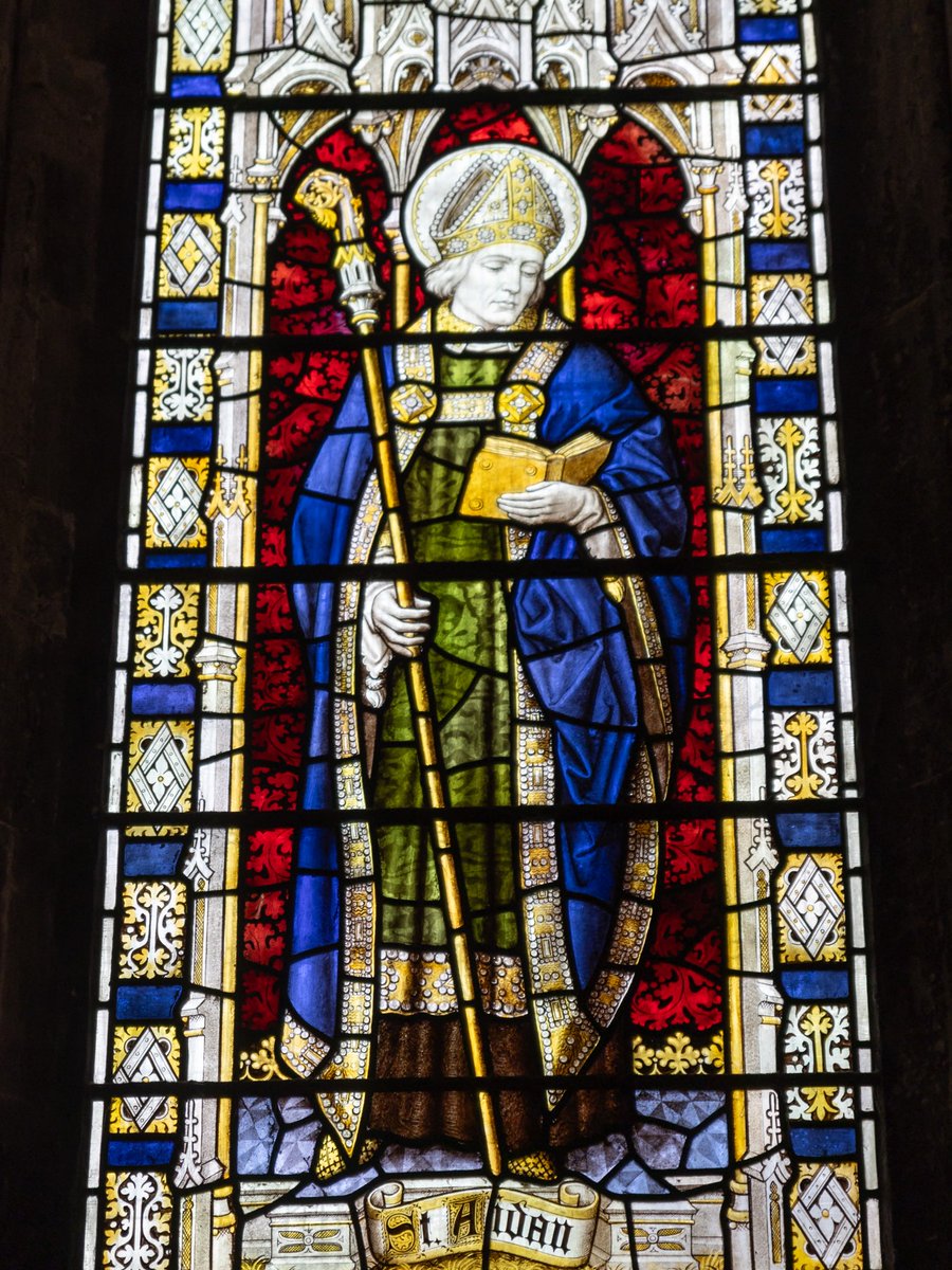 Today we celebrate St Aidan, great northern saint and first bishop of Lindisfarne. On the invitation of St Oswald, king of Northumbria, he came from the island of Iona to share the Gospel of Christ. He died on this day in the year 651. ~ 📷Stained glass window in our Lady Chapel