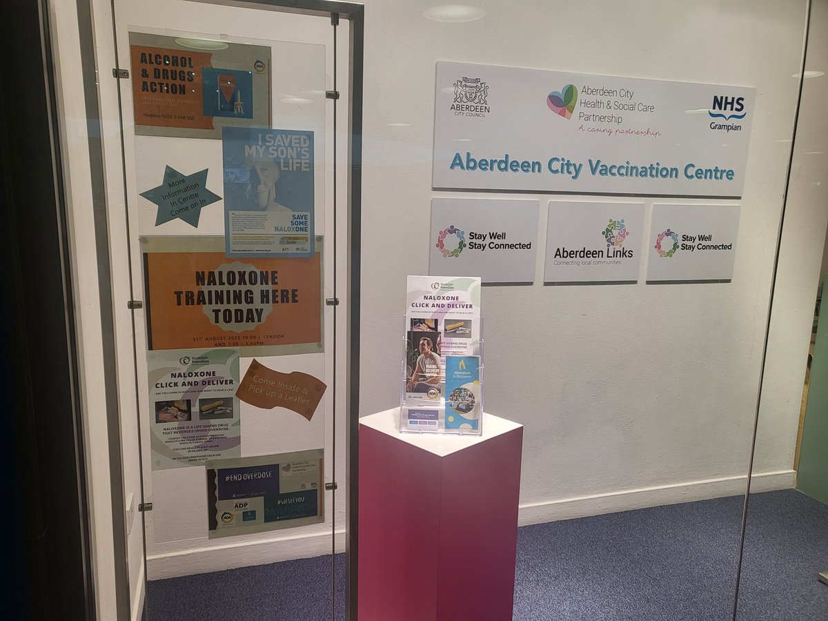 ADA at the Bon Accord Centre today for Overdose Awareness day. Come down and meet the team to find out more. @bonaccord @AlcDrugsAction @Reid1Sandy @alimac04 @fraserbell15 @luangrugeon @JohnPMCooke @sandramacleod14 @NHSGrampian @HSCAberdeen @smain64
