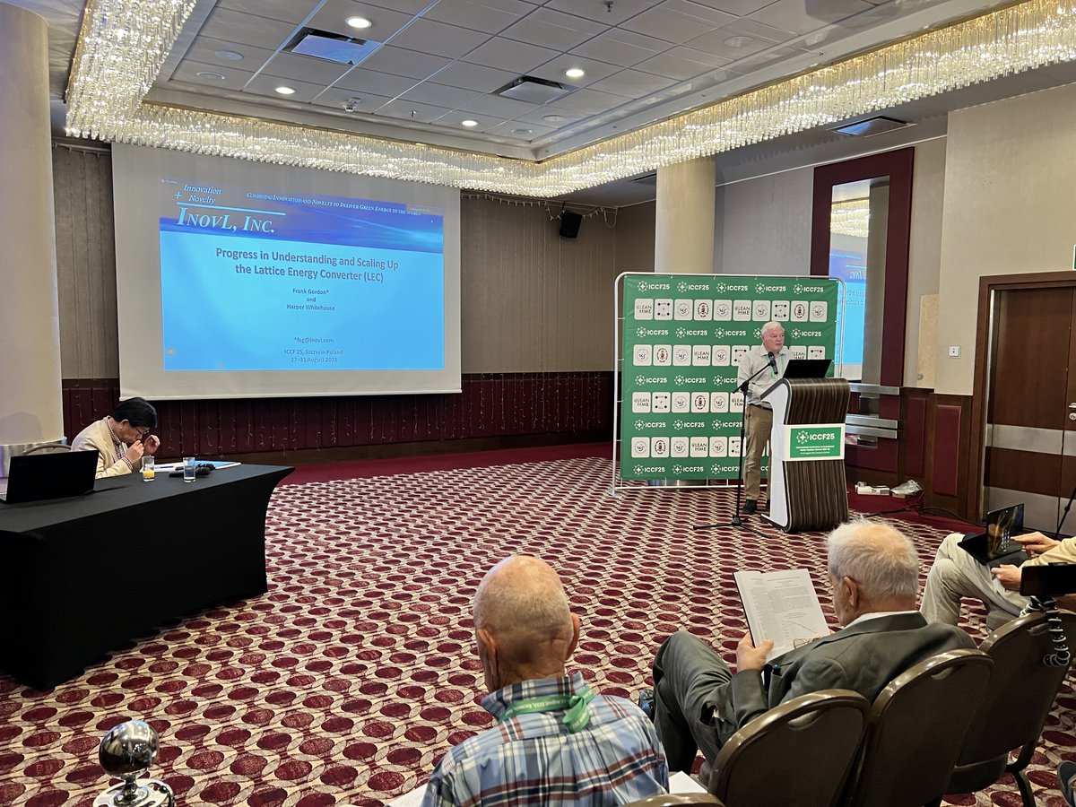 SolidStateFE's tweet photo. Frank Gordon presents at #ICCF25 on the progress in understanding and scaling up the lattice energy converter. https://t.co/gTxSkvjlIX