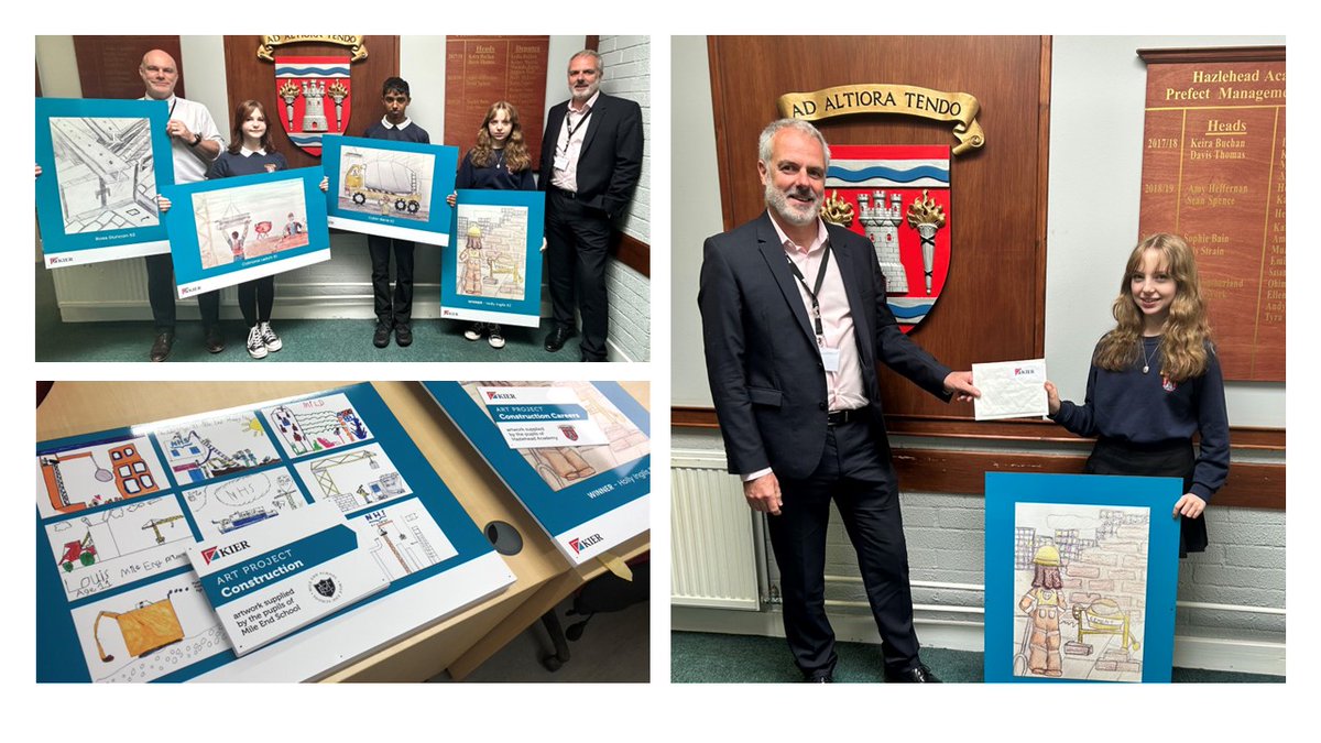 The students at @MileEndSch and @hazleheadacad took part in poster competitions to be displayed on our site hoardings. It was great to see their artwork, enthusiasm for the industry and hopefully inspire them to pursue a career in construction. #Aberdeenshire #socialvalue