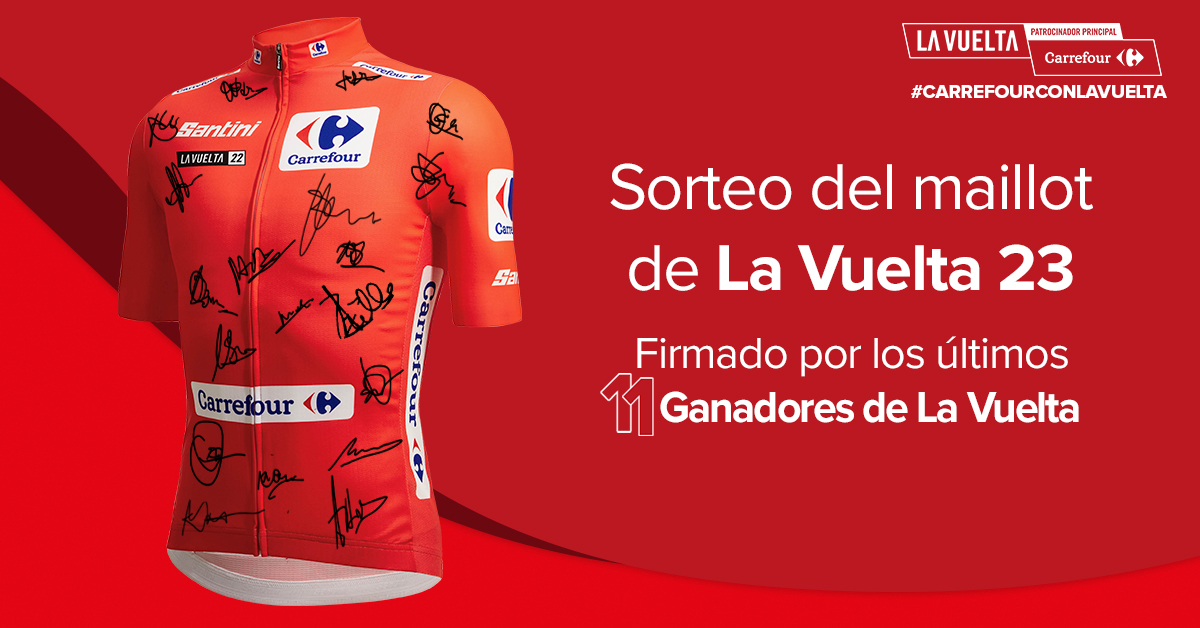 CarrefourES's tweet photo. ¿Quieres llevarte un Maillot original firmado por los 11 últimos ganadores de #LaVuelta? 🚴
¡Fácil!
👉Menciona a un amigo
👉Usa el hashtag #CarrefourConLaVuelta 

Participa las veces que quieras mencionando a una persona diferente 
Bases legales: https://t.co/mZmkHgilhK https://t.co/TczJsJcgku