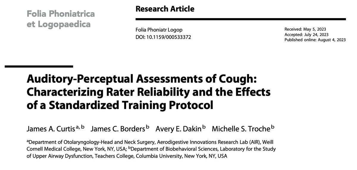 JamesCurtisSLP's tweet photo. Cough🗣️💨is important for clearing material out of the lungs 🫁 in people with #dysphagia and #aspiration. But how can #medSLP assess cough during #CSE🤔? One method may include #auditory-#perceptual assessments👂🎶 
https://t.co/eOL79Qv2Wf
@jamescborders @AveryDakin @AirwayLab https://t.co/hR8ZlITEXg