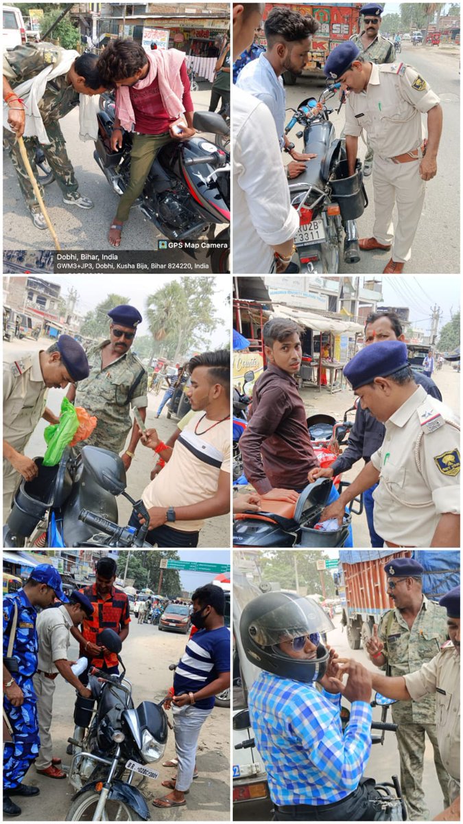 GAYAPOLICEBIHAR's tweet photo. वरीय पुलिस अधीक्षक, गया के निर्देशन में सभी थाना/ओ0पी0 द्वारा मोटरसाईकिल चेकिंग करते हुए।
गया पुलिस आपकी सेवा में सदैव तत्पर।
@bihar_police
@IPRD_Bihar
@thegreatkbc
#gayapolice
#gaya_police_at_your_service
#HainTaiyaarHum
#gaya
#fallowtrafficrule https://t.co/tyGumyiki9