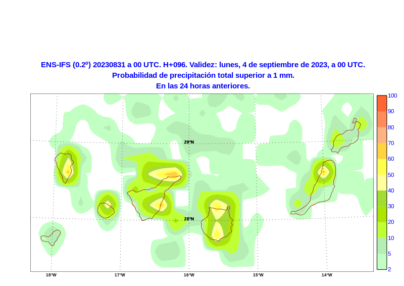 AEMET_Canarias's tweet photo. El flujo del norte y el aumento de nubosidad del tipo medio ( y alto) producen un aumento de la prob. de precipitaciones (débiles) en #Canarias de cara al fin de semana. En cualquier caso, #Canarias queda al margen del episodio de precipitaciones intensas: https://t.co/8elmk4YDEZ https://t.co/goimkJcQwi