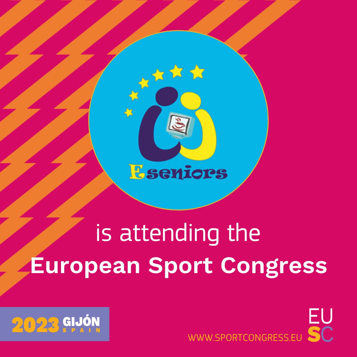 Thanks to the Erasmus + Sport SenAte project, E-Seniors is delighted to be able to take part in the @EuropeanSportCongres. This event, which will take place in Gijon, Spain, from 20 to 22 September, will be a unique opportunity for organisations like ours !