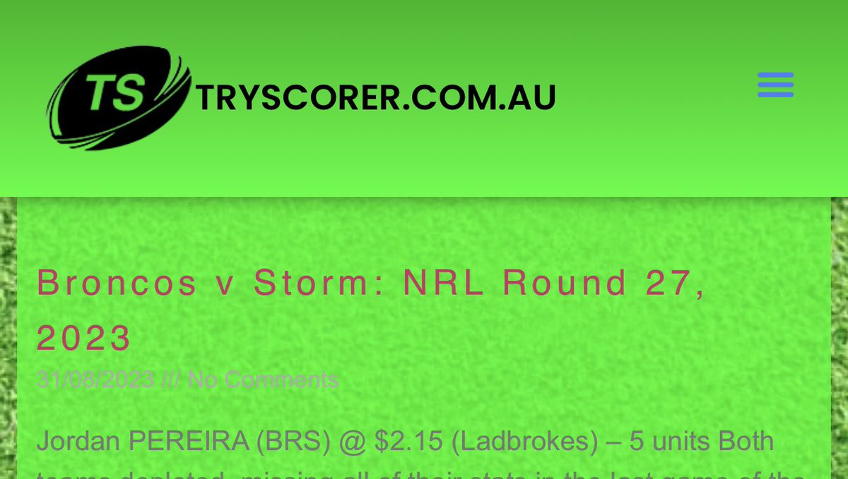 TryScorerAU's tweet photo. Pereira 💰💰💰💰✅✅✅✅ #NRLBroncosStorm https://t.co/iXDq3MngLd