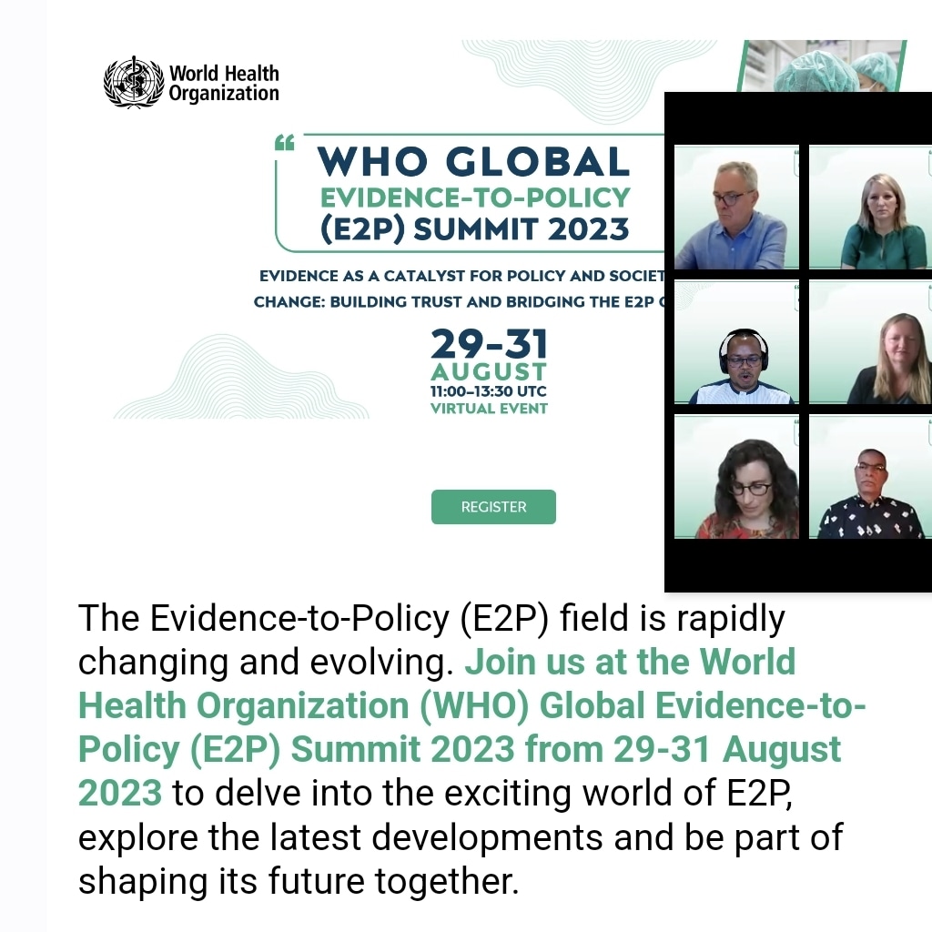 DrPatrickLTC's tweet photo. Today we will join the last day of this amazing @WHO Global E2P Summit 2023
#sbgg
Q#evidence #e2p #hta
#Nats @FMBUNESPoficial
@pahowho https://t.co/CV8dVLiEil